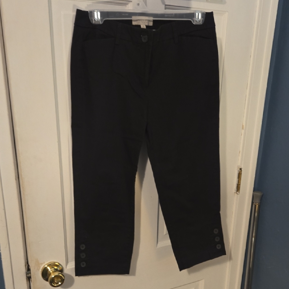 Talbots Black Capris With Button Accents